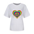 thumbnail image 3 of Pompotops T-Shirt à Col Rond Décontracté et Sexy pour Femmes Imprimé Chemisier à Manches Courtes, 3 of 3