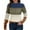 Beige, variant on Women's Sweater Stripe Color Block Long Sleeve Crew Neck Casual Knitted Cozy Sweaters