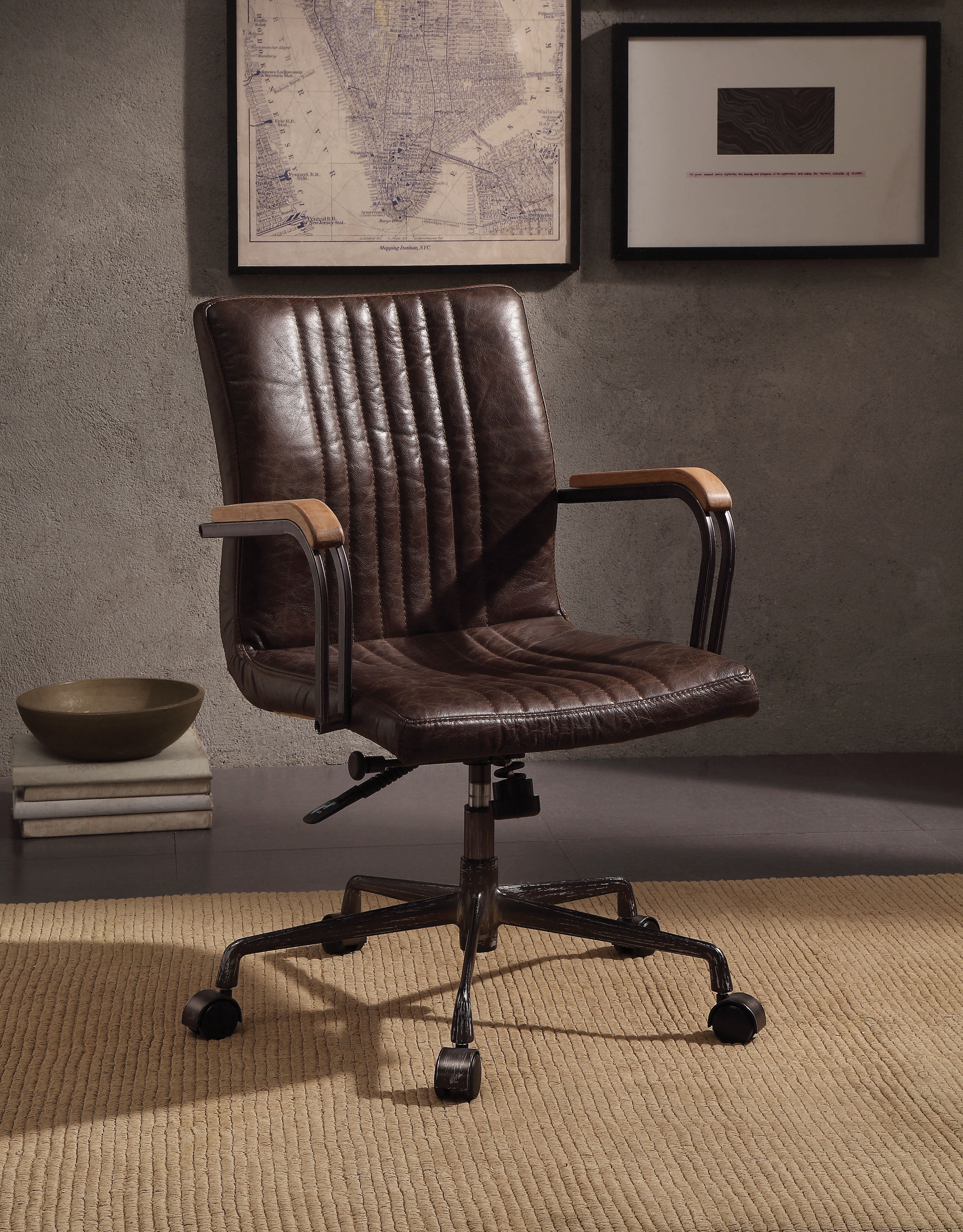 Acme Joslin Executive Office Chair In Distressed Chocolate