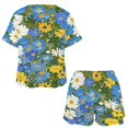 thumbnail image 3 of Floral Colorful Flower Pajama Set for Women 2 Piece Sleepwear Loungewear Short Sleeve, 3 of 7