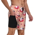 thumbnail image 2 of Kdxio Bunny And Strawberry Print Men's Swim Trunks with Compression Liner 7 Inch Inseam Quick Dry Swim Shorts, 2 of 7