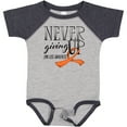 thumbnail image 3 of Inktastic Never Giving Up Limb Loss Awareness Orange Ribbon Boys or Girls Baby Bodysuit, 3 of 5