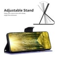 thumbnail image 3 of iPhone 13 Mini Case Cute Embossed Pattern Premium Leather Wallet Cover Flip Stand Credit Card Slots Pocket Holder Magnetic Closure Folio Case for iPhone 13 Mini, Purple Butterfly, 3 of 8