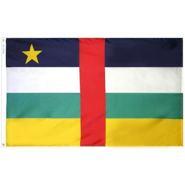 2 Pi X 3 Pi Nyl-Glo Rep Drapeau d'Afrique Centrale