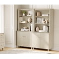 thumbnail image 3 of WAMPAT Modern 71" Tall Bookcase with Cabinets, 2 Column 5 Tiers,Beige, 3 of 6