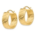 thumbnail image 2 of Real 14kt Yellow Gold Diamond Cut Hoop Earrings; for Adults and Teens; for Women and Men, 2 of 3