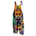 thumbnail image 3 of QATAINLAV Loose Fit Cotton Linen Jumpsuits for Women Mardi Gras Sleeveless Adjustable Straps Overalls Carnival Print One Piece Pants Festival Outfits Multicolor XXXXL, 3 of 6