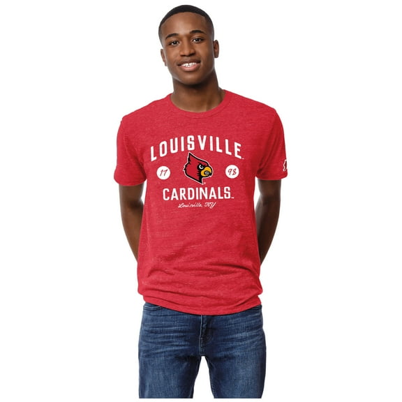 Men's League Collegiate Wear Heather Red Louisville Cardinals Victory Falls Tri-Blend T-Shirt