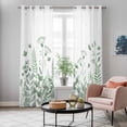thumbnail image 4 of Sage Green Spring Floral Kitchen Curtains Window Panels, Watercolor Elegant Pastoral Flowers Insulated Window Treatment Curtain, Grommet Curtains for Bedroom/Living Room/Bathroom, 2 Piece 42"Wx84"L, 4 of 8