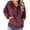 Wine, variant on Sevevn Women's Raglan Sleeves Half Zip Pockets Hooded Pullover Fashionable Sweatshirts Army Green L Savings Up to 30% Off