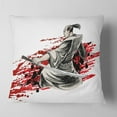 thumbnail image 2 of Designart Japan Warrior - Japanese Throw Pillow - 18x18, 2 of 5