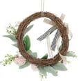 thumbnail image 5 of Spring Summer Artificial Handmade Rose Peony Wreath with Bow for Any Room Pink Wreath Indoor Outdoor Decorations Window Wall Party Home Porch Farmhouse Decor, 5 of 7