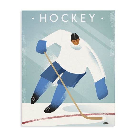 Stupell Industries Mid-Century Vintage Hockey Player Canvas Art, 16 x 20, by Martin Wickstrom