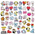 thumbnail image 3 of 50 Unids/40Pcs KPOP BTS BT21 Muchas Pegatinas De Dibujos Animados De PVC Impermeable Pull Rod Cajas Para Motocicletas Graffiti Niños Amigos classmates Regalos CHIMMY COOKY KOYA MANG RJ SHOOKY TATA, 3 of 4