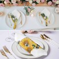 thumbnail image 3 of Sunflower Cloth Napkins, Green Botanical Yellow Floral Summer Washable and Reusable Dinner Napkins Set of 6, Table Napkin for Kitchen Party Birthday Wedding Hotel Housewarming 20"x20", 3 of 9