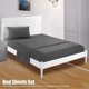 thumbnail image 2 of Soft Bed Sheets Set Bedspread Deep Pocket High Quality Bedding Set Dark Grey Twin Size 3Pcs, 2 of 5