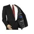 thumbnail image 5 of Men Apollo King Double Breasted Formal Business Suit Pleated Pants DM21 Black, 5 of 11