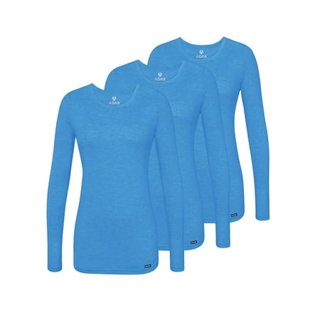 

Adar Underscrubs for Women 3 Pack - Long Sleeve Underscrub Comfort Tee