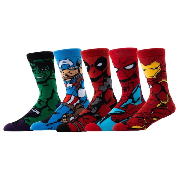 5 Pairs Super Hero Crew Socks for Womens