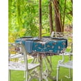 thumbnail image 3 of Outdoor Tablecloth with Umbrella Hole and Zipper Turquoise Brown Boho Round Tablecloths 60 Inch Waterproof Outside Table Cloths Vintage Bohemian Patio Table Cloth Cover for Outdoor Tables Garden, 3 of 6
