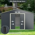 thumbnail image 4 of Costway 11' x 8' Metal Storage Shed for Garden and Tools w/Sliding Double Lockable Doors, 4 of 9