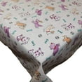 thumbnail image 2 of Cotton Tablecloth Animal Print Puppies Chase Ball and Bone Purple on White, 2 of 3