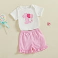 thumbnail image 4 of Afdoent Girl Outfits Baby Girl Birthday Outfit One Years Old Shirt Balloon Checkered Shorts 1St First Birthday Outfit Girl Fashion Clothes Outfits 6-12 Months, 4 of 9