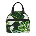 thumbnail image 2 of ZNDUO Reusable Lunch Box, Adjustable Shoulder Strap Vintage Green Flower Pattern Lunch Bag, 2 of 8