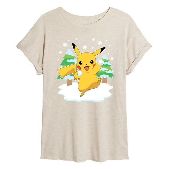Pokémon - Pikachu Snowball Fight - Juniors Muscle T-Shirt