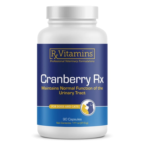 RX Vitamins Cranberry Capsules - Supplement for Dogs and Cats - Supports for Urinary Tract Health and Bladder Health - Cat UTI Remedy and Dog UTI Prevention - Boost Immune Support - 90 count
