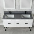 thumbnail image 5 of Helios 60" Double Bathroom Vanity in White with Concrete Gray Composite Stone Countertop with Mirror, 5 of 8