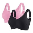 thumbnail image 2 of Ashirexll Sports Bras for Women Large Bust, Wireless Bras for Women, 2PC Fashion Sports Bra in Solid Color for Everyday Casual Wear, 2 of 3