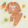 thumbnail image 2 of TOWED22 Toddler Baby Boy Halloween Clothes Pumpkin Duck Embroidery Long Sleeve Sweatshirt Jogger Pants Set 2Pcs Fall Outfit,Orange,12-18 M, 2 of 7