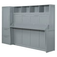 thumbnail image 6 of Queen Size Murphy Bed with Closet and Drawers, Wall Bed with Built-in Top Shelf, Can Be Folded Into A Cabinet, for Guest Room Small Room, Space Saving & No Box Spring Needed, Gray, 6 of 9