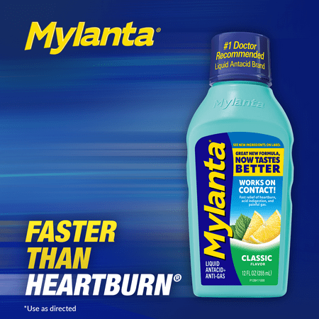 Mylanta for Heartburn, Acid Reflux, & Gas Relief, Liquid Antacid, Classic Flavor, 12 Fluid Ounce