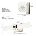 thumbnail image 6 of Hunter - Lenlock 2-light Brushed Nickel, Medium Size Vanity Light, Dimmable, Modern Style, for Bedrooms, Dining, Living Rooms - 19928, 6 of 7