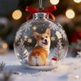 thumbnail image 2 of Tyidzon Crystal Glass Christmas Ball Ornaments - 3.1" Cute Dog Christmas Tree Decorations Clear Hanging Balls for Xmas Trees Home Party Indoor Decor(Corgi), 2 of 6
