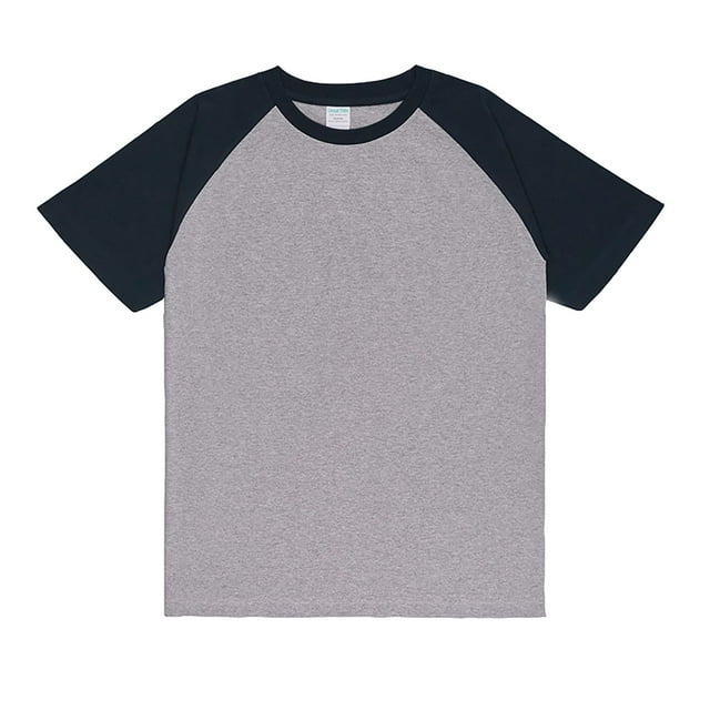 Ediodpoh Men’s Raglan Contrast T Shirt 230g Solid Color Retro Heavy Shoulder T Shirt Pure Cotton Matching Color Loose Short Sleeve Tops for Men Trendy BK2 M