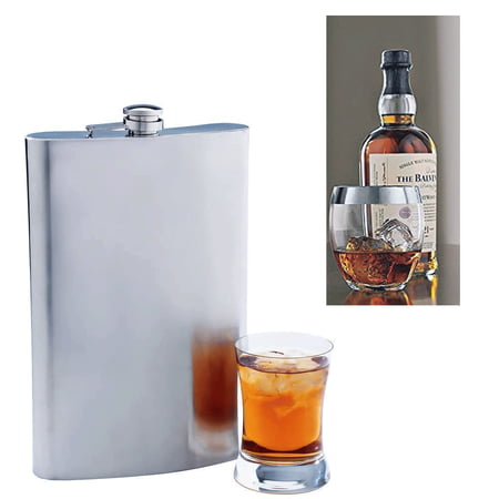 Jumbo Flask 64 oz Stainless Steel Alcohol Drink Cap Large Party Novelty Gift