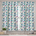 thumbnail image 2 of Ambesonne 90s Valance & Curtain, Cassettes Stars Heart Lightning, 55"x30", Aqua Pale Purple and Blue, 2 of 7