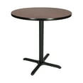 thumbnail image 2 of Hampden Furnishings Bennet Collection Steel Frame 36" Round Top, X Base, 36" Height Cafe Table, Black Frame/Mahogany Top, 2 of 5