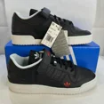 thumbnail image 2 of Adi - das Originals Forum Low Black Leather Athletic Shoes HQ4536 Men’s Size 11, 2 of 6