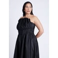 thumbnail image 4 of ELOQUII Women's Plus Size Pleated Ruffle Neckline Midi Dress, 4 of 5