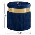 thumbnail image 3 of Meridian Furniture Yasmine Contemporary Velvet Ottoman/Stool in Navy, 3 of 4