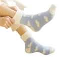 thumbnail image 4 of TANGNADE Crew Socks for Women Warm Super Soft Plush Slipper Sock Winter Fluffy Microfiber Casual Home Sleeping Fuzzy Cozy Fuzzy Socks Sky Blue, 4 of 5