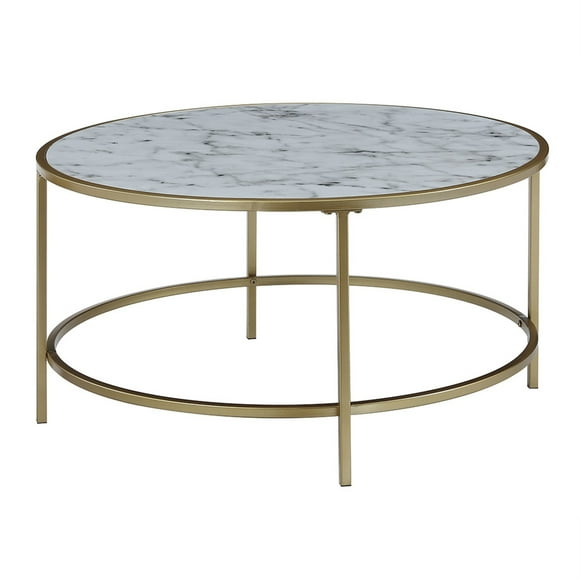 Gold Coast Faux Marble Round Coffee Table