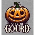 thumbnail image 5 of Halloween Life is Gourd Adult Heather Gray Long Sleeve Hoodie-Medium, 5 of 6