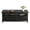Black, variant on Farmhouse Coffee Table with Storage, Wood Coffee Table for Living Room, Open Display Area and Storage Drawers with Metal Handles, for Office, Parlor, Reading Room