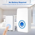 thumbnail image 3 of 【No requiere batería】 Timbre inalámbrico resistente al agua, kit de timbre de puerta AURTEC con 1 receptor de flash LED enchufable y 1 transmisor autoalimentado de presión, 51 timbres y 4 niveles de v, 3 of 5