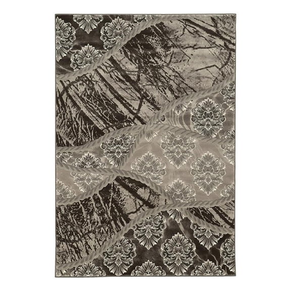 Bowery Hill 96" x 123" Transitional Fabric Rug in Light Brown